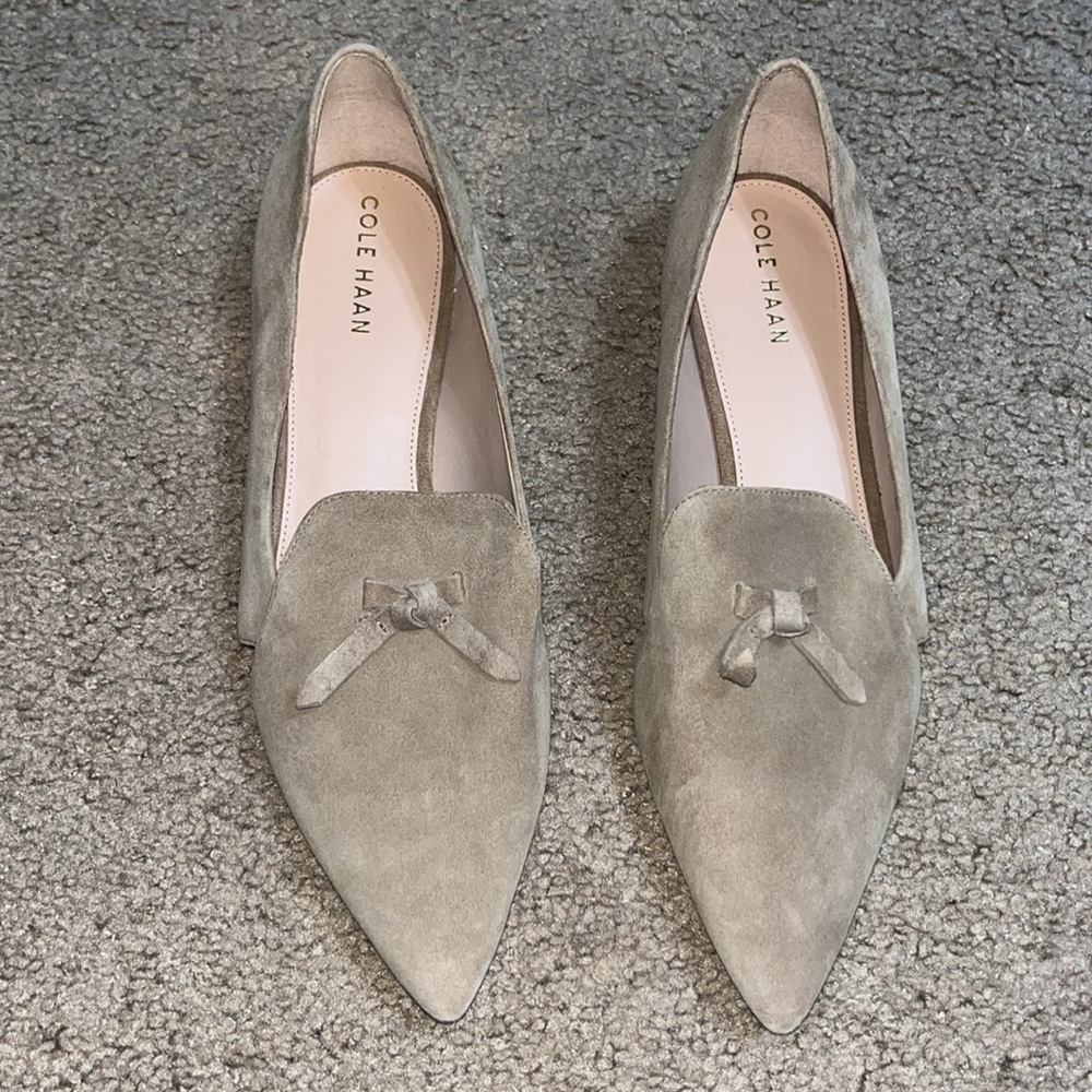 Cole Haan Grand Viola Skimmer Flat Suede Light Whiskey 10 - Picture 2 of 9